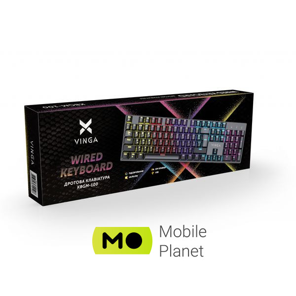 Vinga KBGM-100 LED Blue Switch USB Black (KBGM-100 Black) Тип: игровая; Назначение: для ПК;