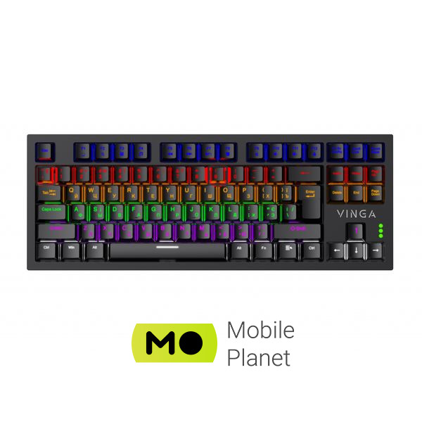 Vinga KBGM-110 87 key LED Blue Switch USB Black (KBGM-110 Black) Інтерфейс підключення USB