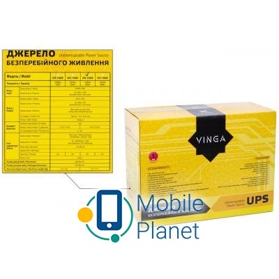 Vinga LED 1500VA plastic case (VPE-1500P) (UA) потужність, wa  1500 c*a < 