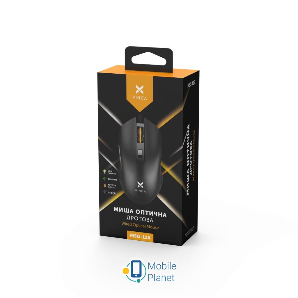 Vinga MSG-115 Black (UA) Тип сенсора оптический