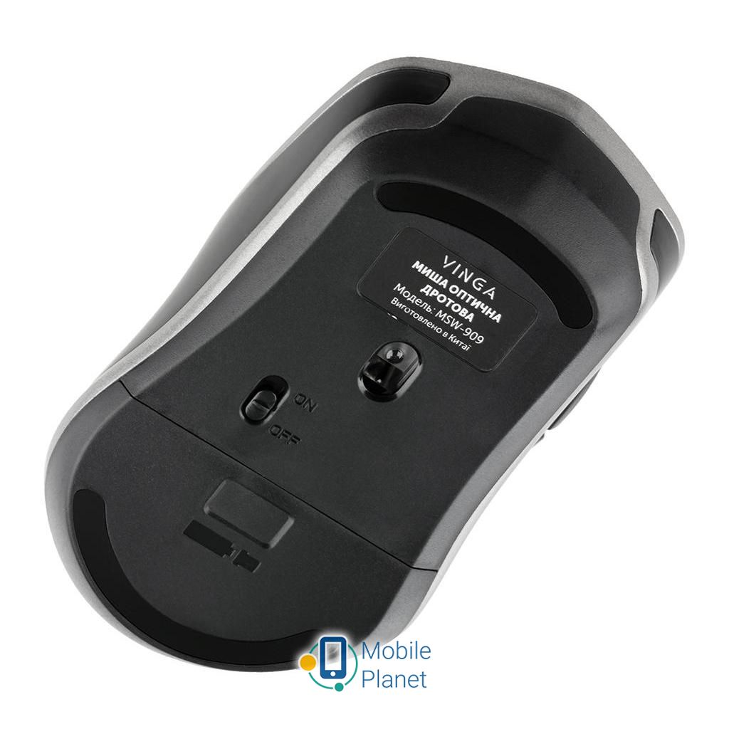Vinga MSW-909 Silent black-grey (UA) кнопки  сторона, мовчазна 