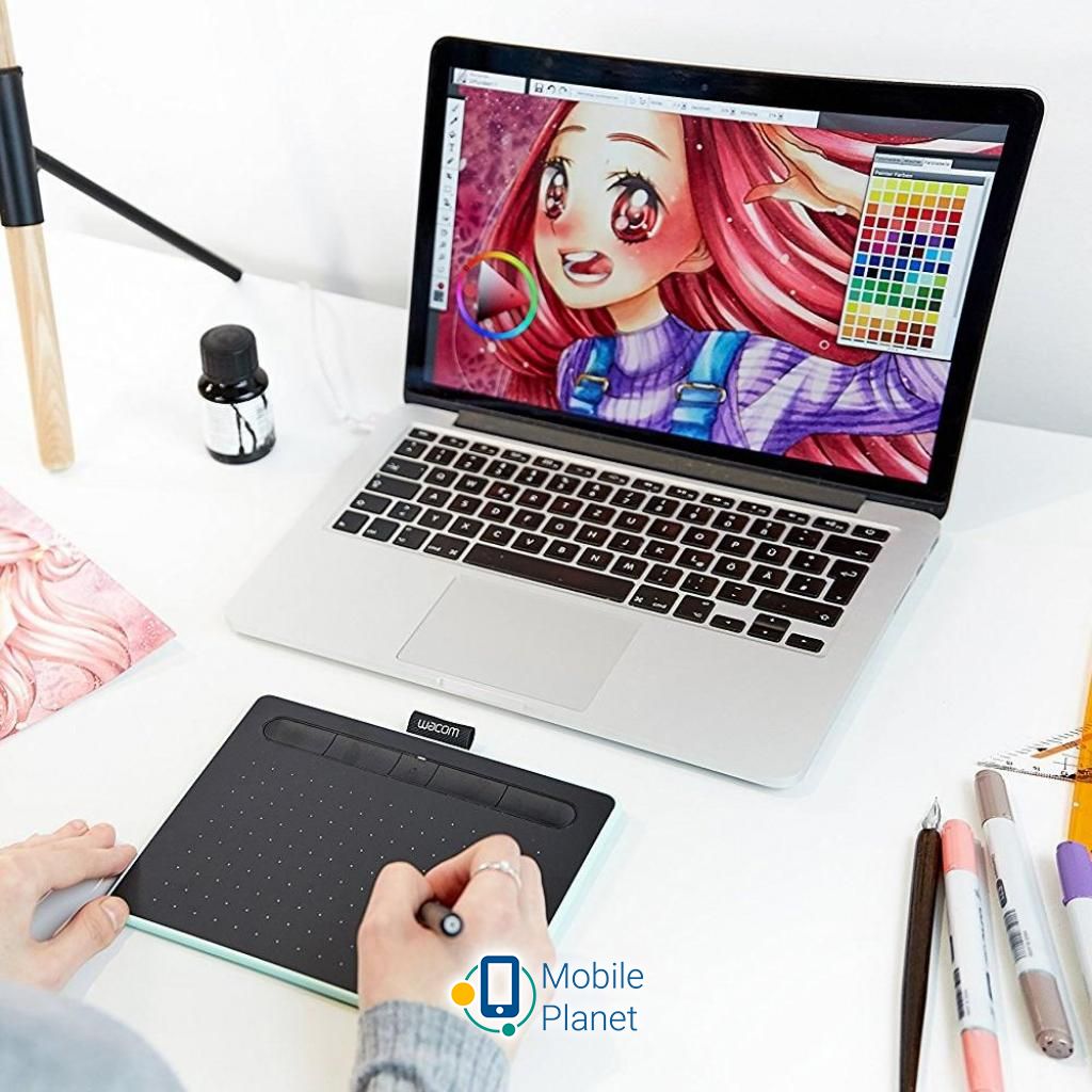 Wacom Intuos S Bluetooth pistachio (CTL-4100WLE-N) Размеры рабочей поверхности: 152 x