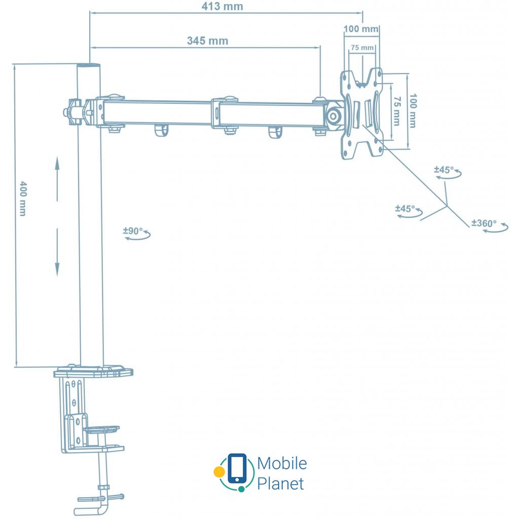 Walfix DM-300B (UA) Тип: поворотно-похилий;