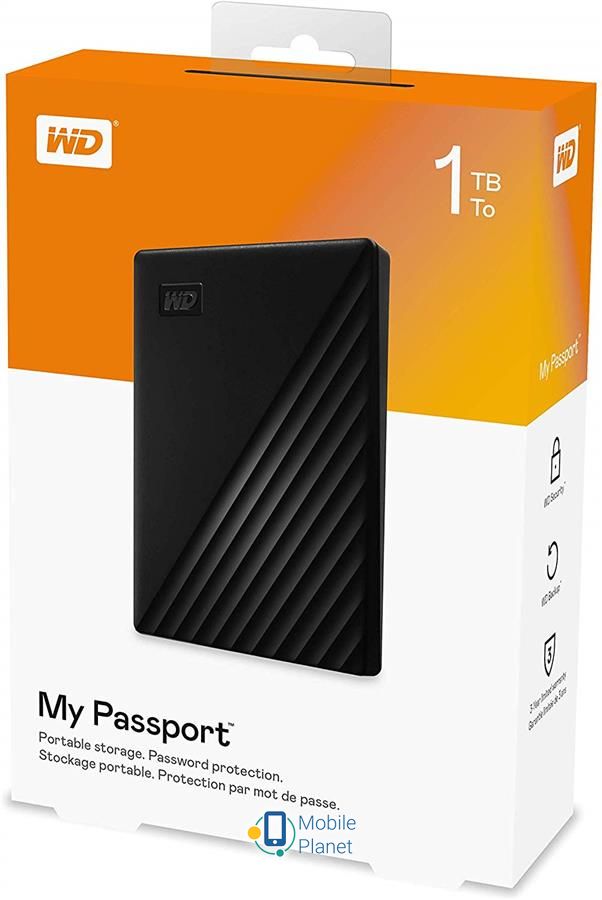 WD My Passport USB 3.2 Gen 1 (WDBYVG0010BBK-WESN) Тип зовнішній