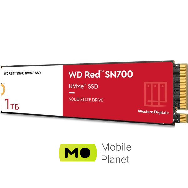 WD Red SN700 1TB M.2 NVMe (WDS100T1R0C) (UA) Інтерфейс передачі даних NVMe PCIe