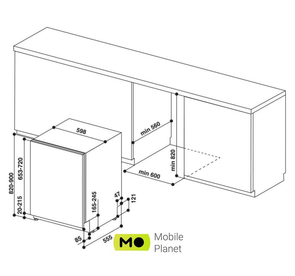 Whirlpool WIO 3 T 133 PLE Клас миття: A; Клас сушки: A; Клас