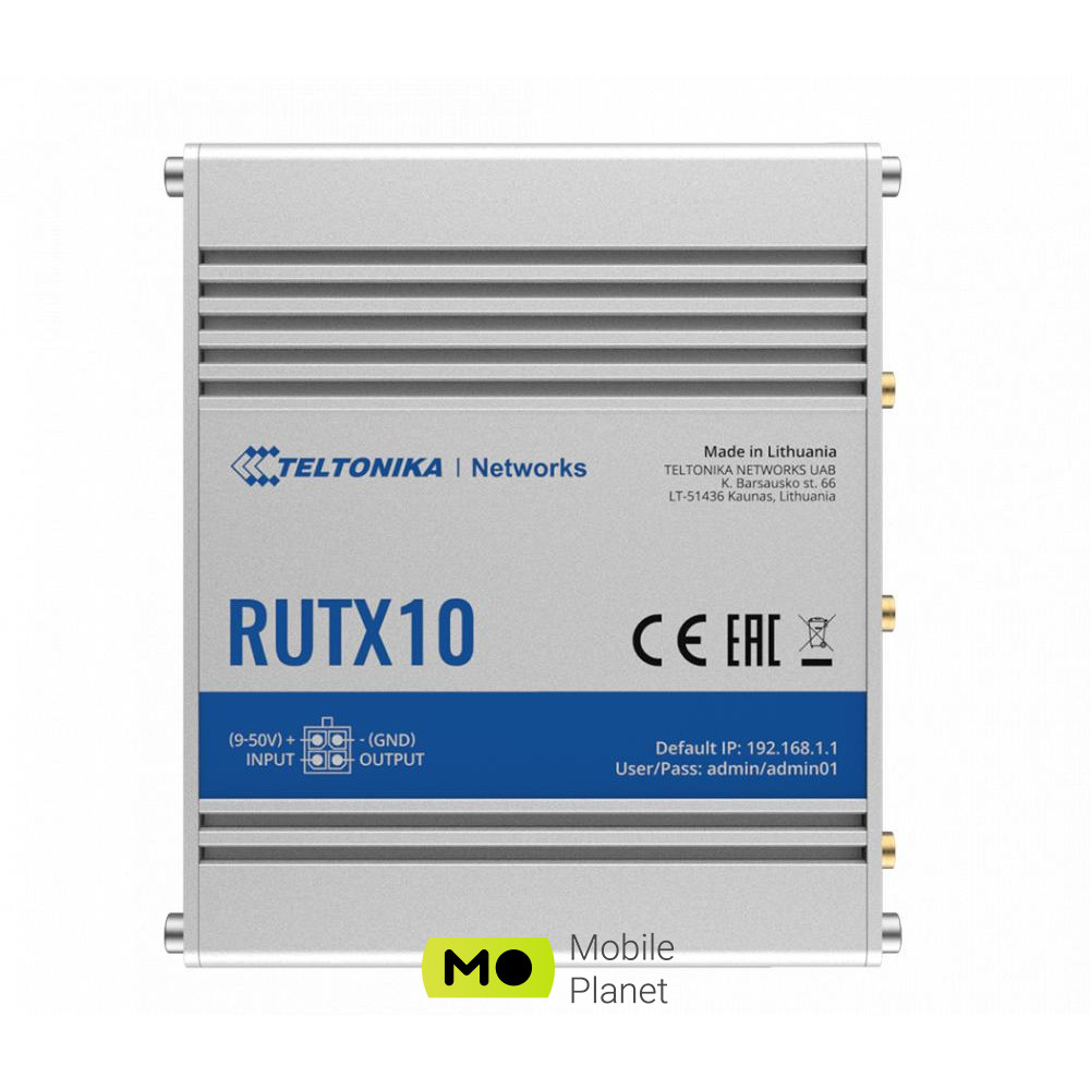 Wi-Fi роутер Teltonika RUTX10 (UA) Робота в двох діапазонах (dual band) є