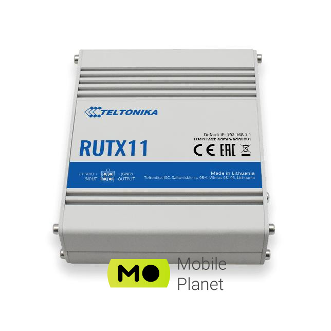 Wi-Fi роутер Teltonika RUTX11 (UA) Стандарт: 802.11ac; Робота в двох