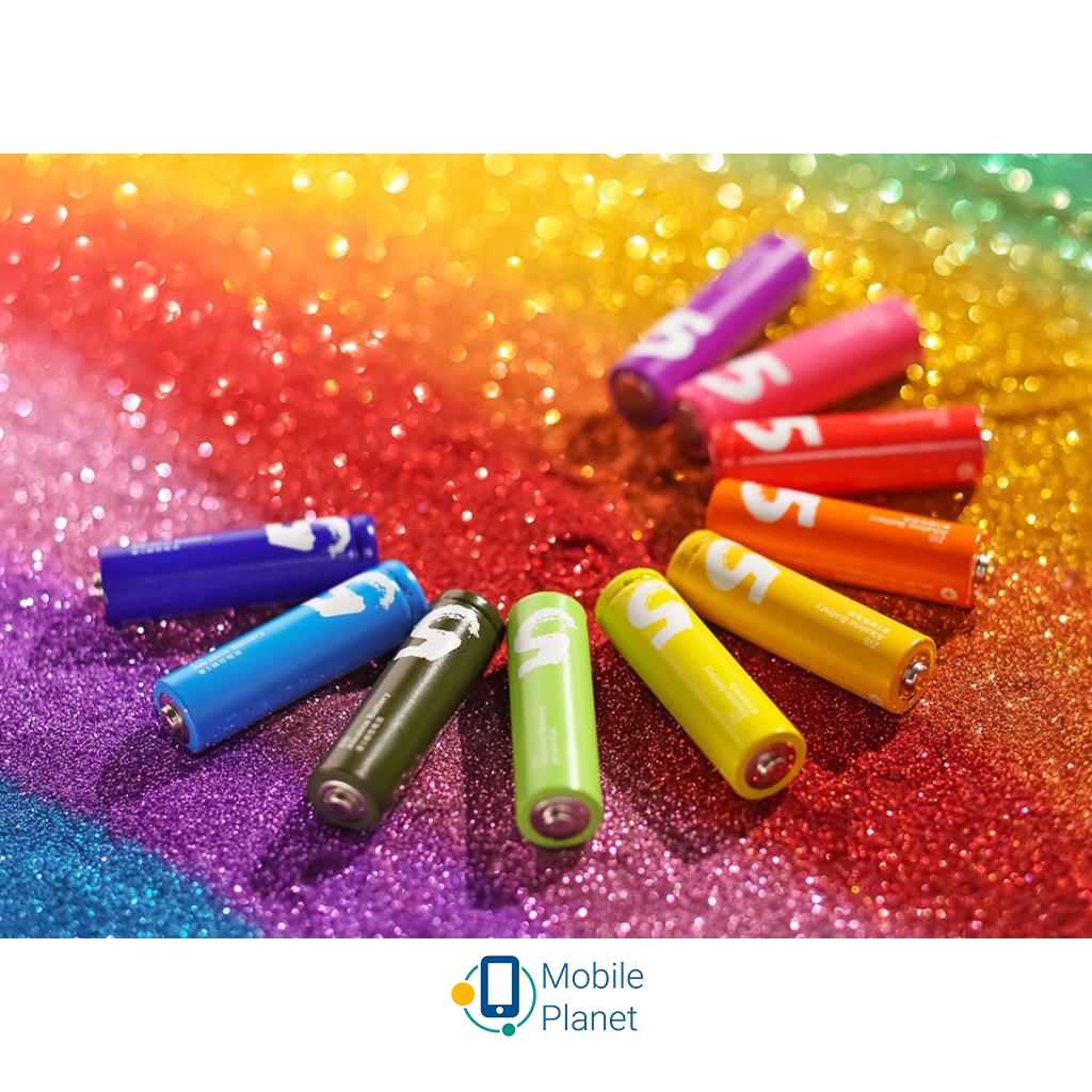 Набір батарейок Xiaomi MI RAINBOW ALKALINE AA * 10 (6934263400281) (UA) Форма: циліндрична; Типорозмір:
