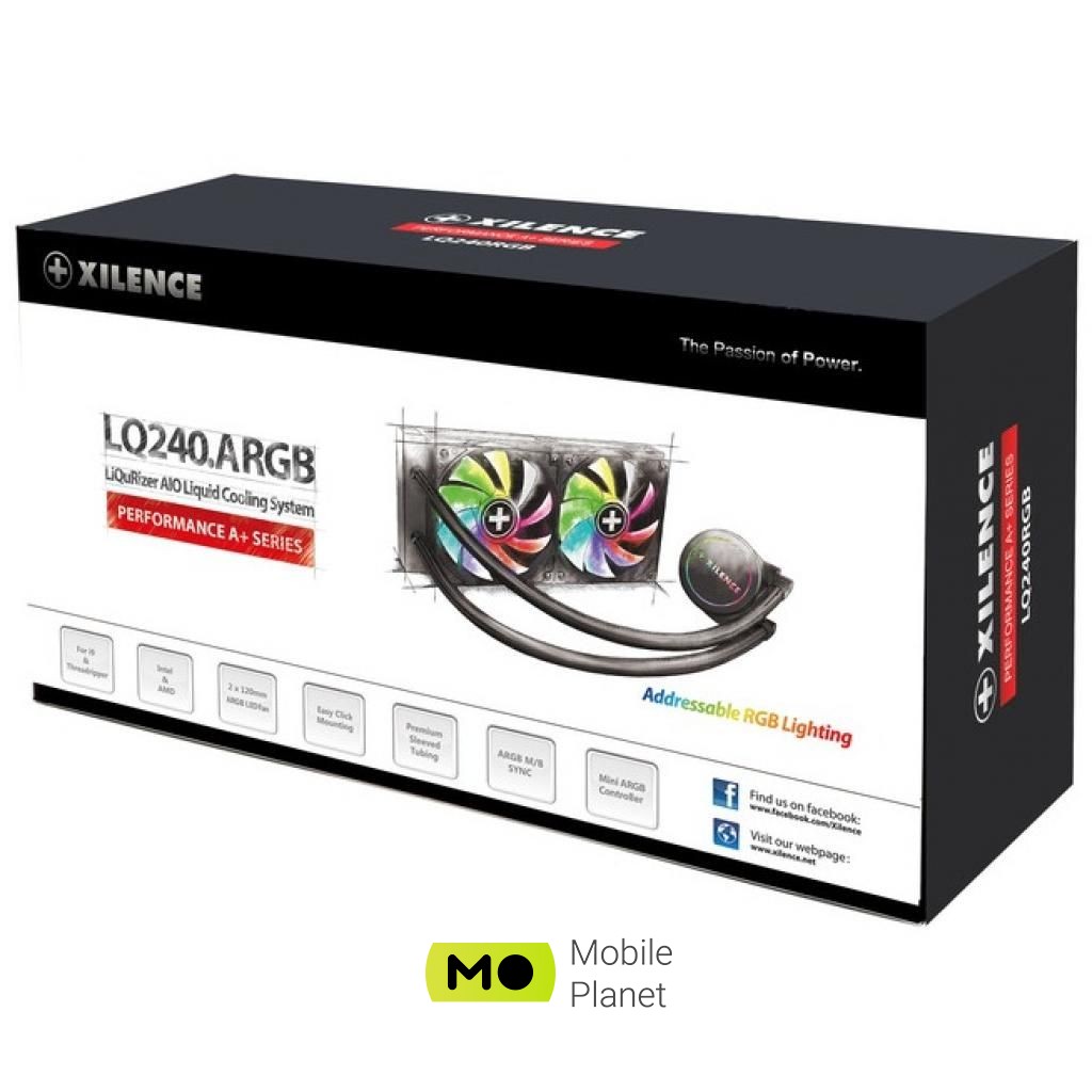 Xilence LiQuRizer 240 ARGB (XC977) (UA) Максимальная скорость вращения вентиляторов 1800 об/мин