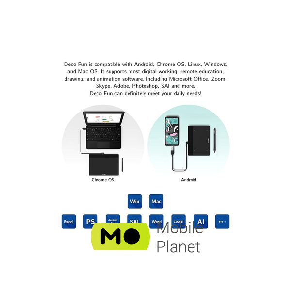 XP-Pen Deco Fun Black (Deco Fun XS_BK) (UA) Розміри робочої поверхні: 4.8 х 3;