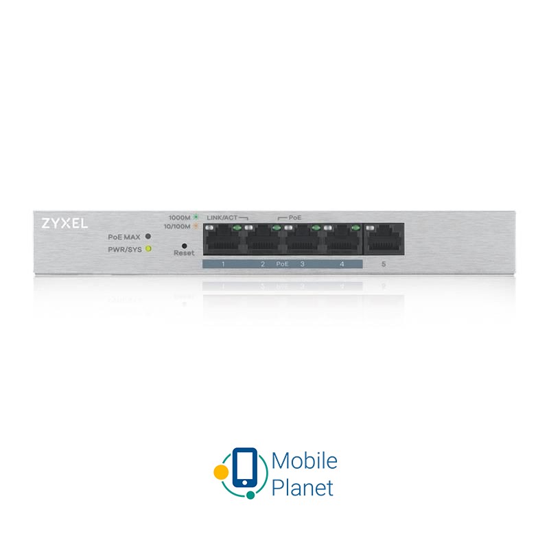 ZYXEL GS1200-5HP v2 Порти 10 / 100 / 1000 Мбіт / с: 5; Підтримка