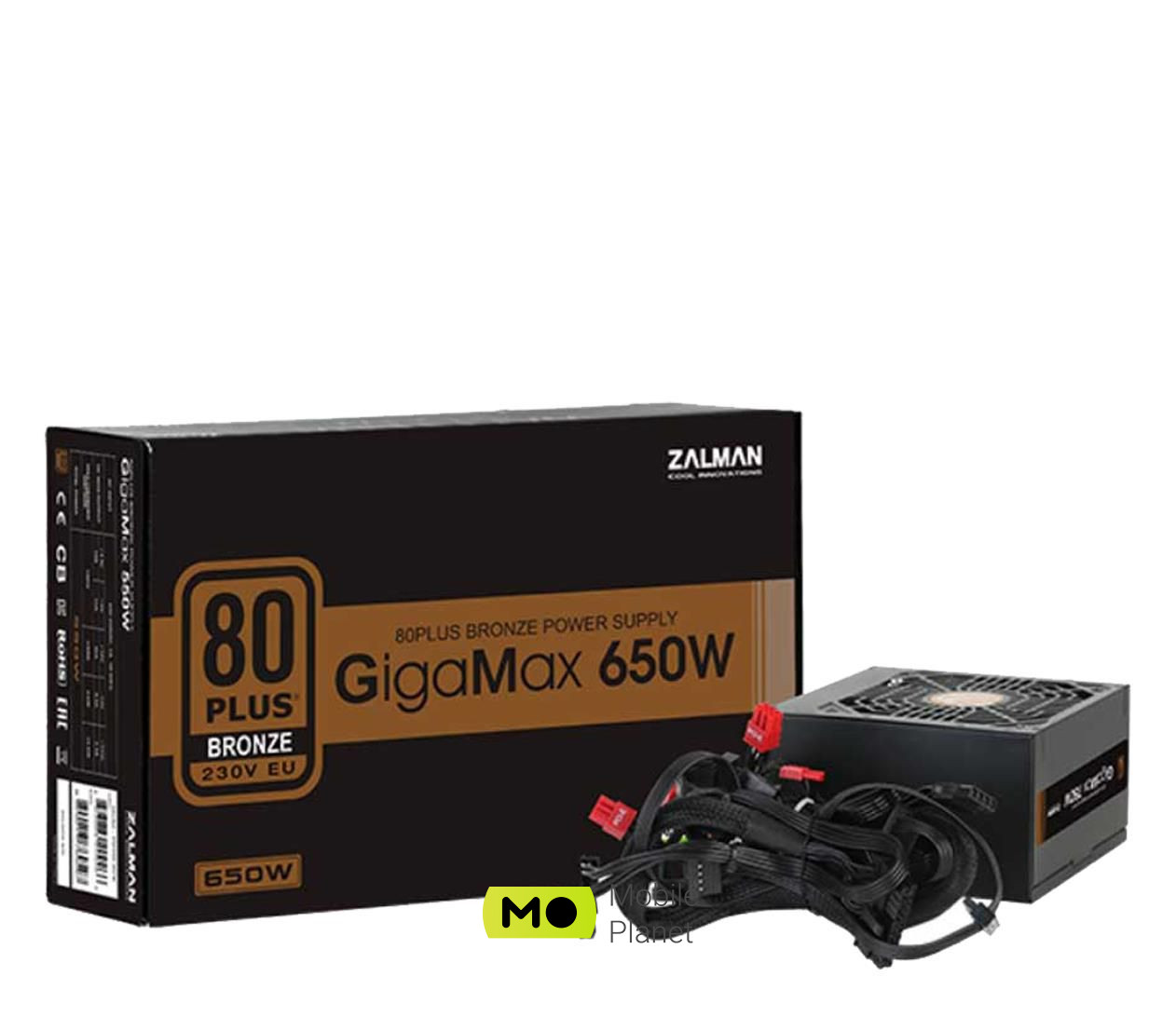 Zalman GigaMax 650W 80 Plus Bronze (ZM650-GVII) EU Максимальна потужність, Вт: 650