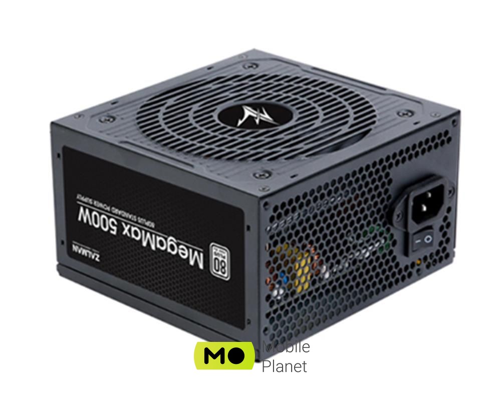 Zalman MegaMax 500W 80 Plus (ZM500-TXII) EU Максимальна потужність, Вт: 500;