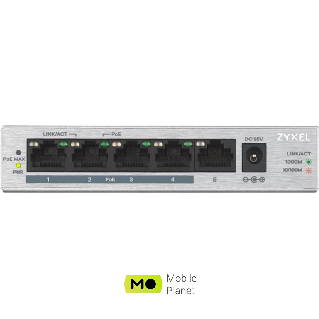 ZyXel GS1005HP-EU0101F (UA) Тип: некерований; Форм-фактор: