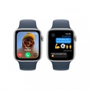 Apple Watch SE 2 GPS 40mm Silver Aluminium Case with Storm Blue Sport Band M/L (MRE23)