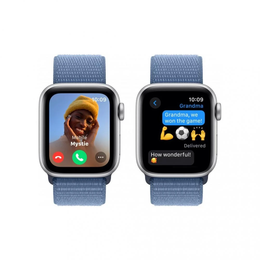Apple Watch SE 2 GPS 40mm Silver Aluminium Case with Winter Blue Sport Loop (MRE33) Линейка Watch SE 2