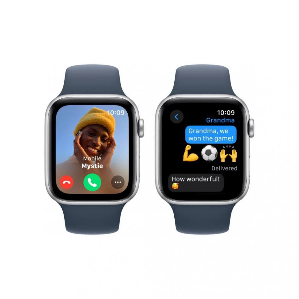 Apple Watch SE 2 GPS 40mm Silver Aluminium Case with Storm Blue Sport Band M/L (MRE23) Бренд: Apple; Лінійка: Watch SE 2; iOS: є;