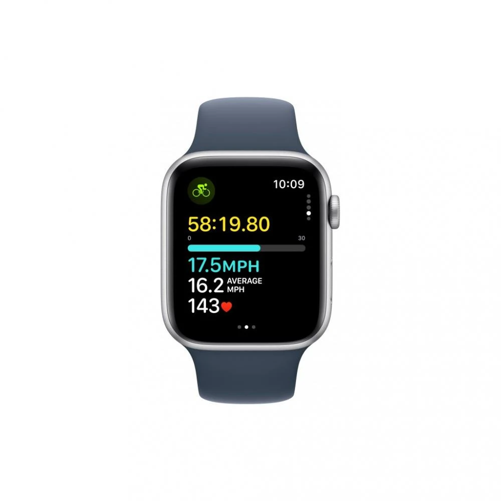 Apple Watch SE 2 GPS 40mm Silver Aluminium Case with Storm Blue Sport Band M/L (MRE23) Лінійка Watch SE 2