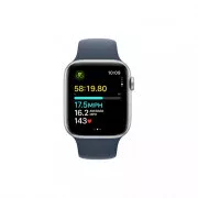 Apple Watch SE 2 GPS 40mm Silver Aluminium Case with Storm Blue Sport Band M/L (MRE23)