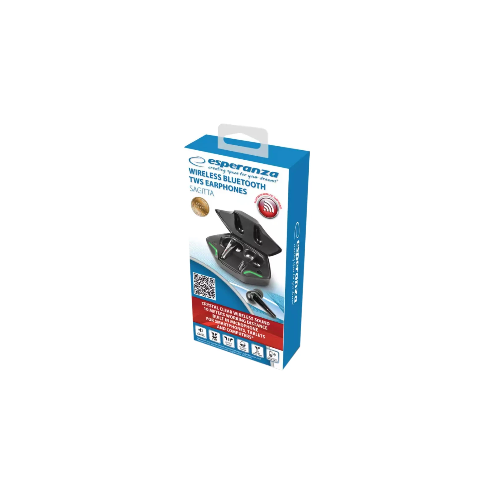 Esperanza Earphones Sagitta (EH231K) (UA) Тип: TWS (True Wireless Stereo); Призначення: