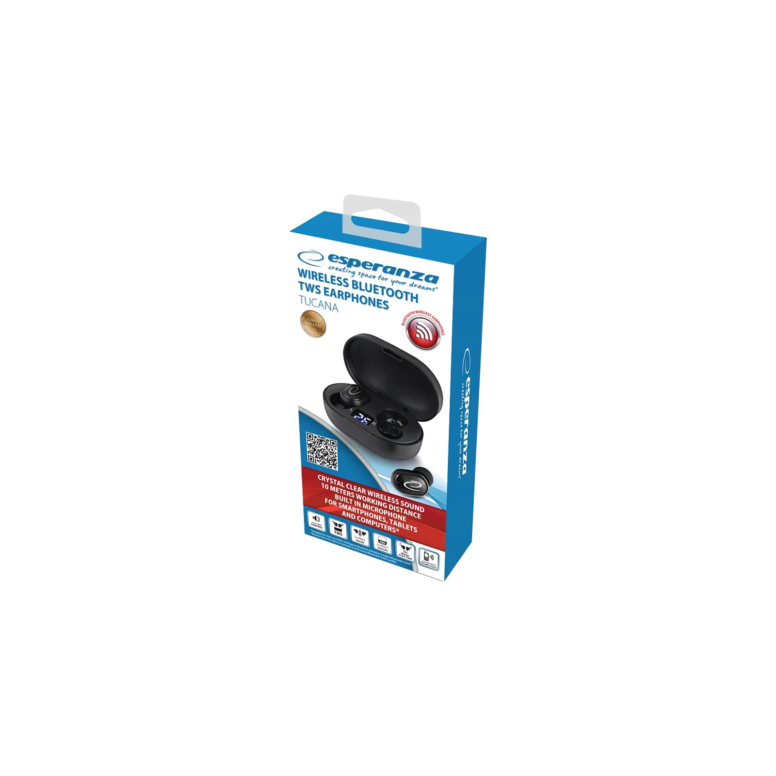 Esperanza Earphones Tucana (EH226K) (UA) Тип: TWS (True Wireless Stereo); Призначення: