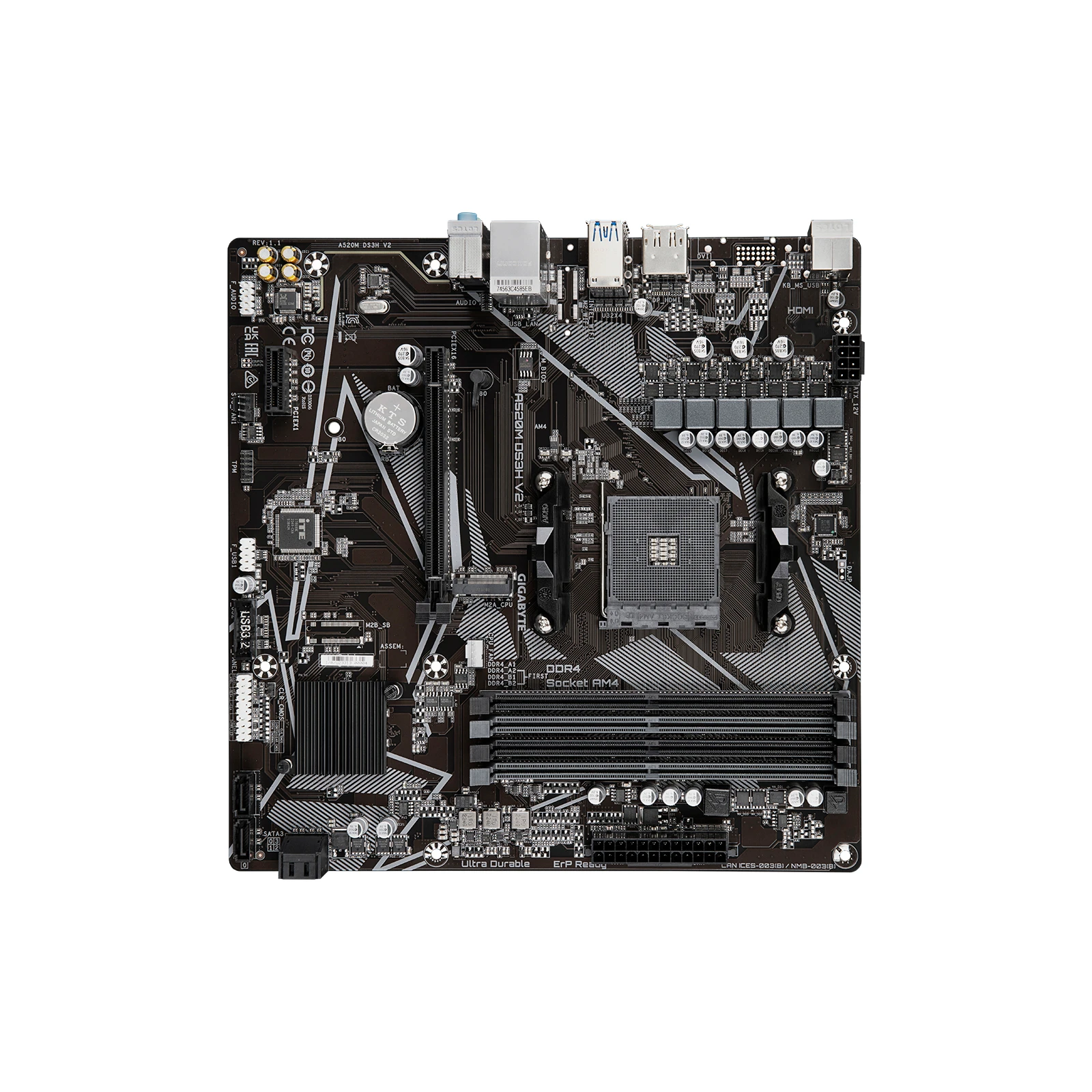GIGABYTE A520M DS3H V2 (UA) Сокет AM4