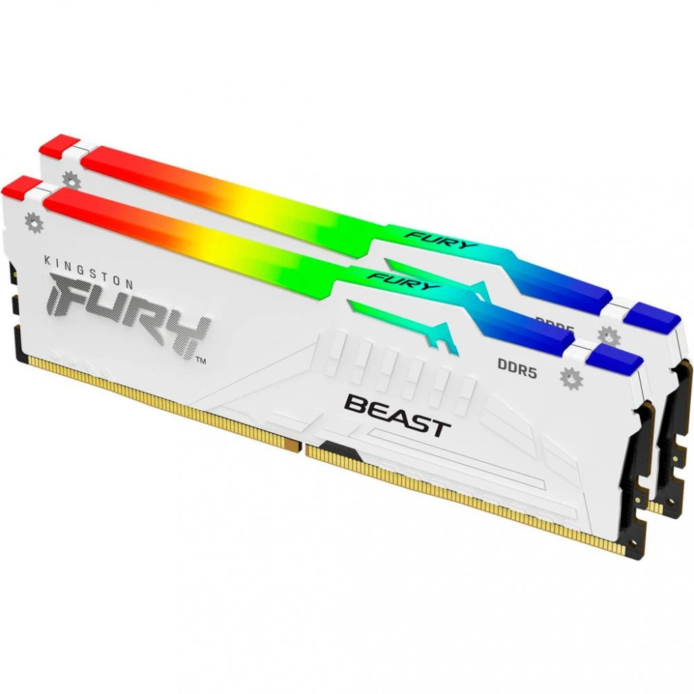 Kingston FURY 64 GB (2x32GB) DDR5 6000 MHz Beast RGB EXPO White (KF560C36BWEAK2-64) (UA) Объем, ГБ 64
