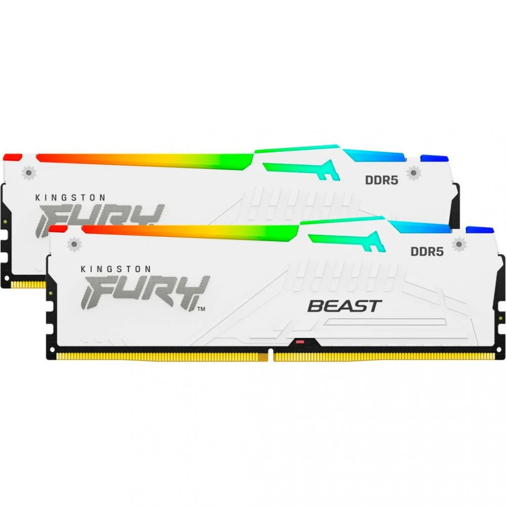 Kingston FURY 64 GB (2x32GB) DDR5 6000 MHz Beast RGB EXPO White (KF560C36BWEAK2-64) (UA) Назначение Память для настольных компьютеров