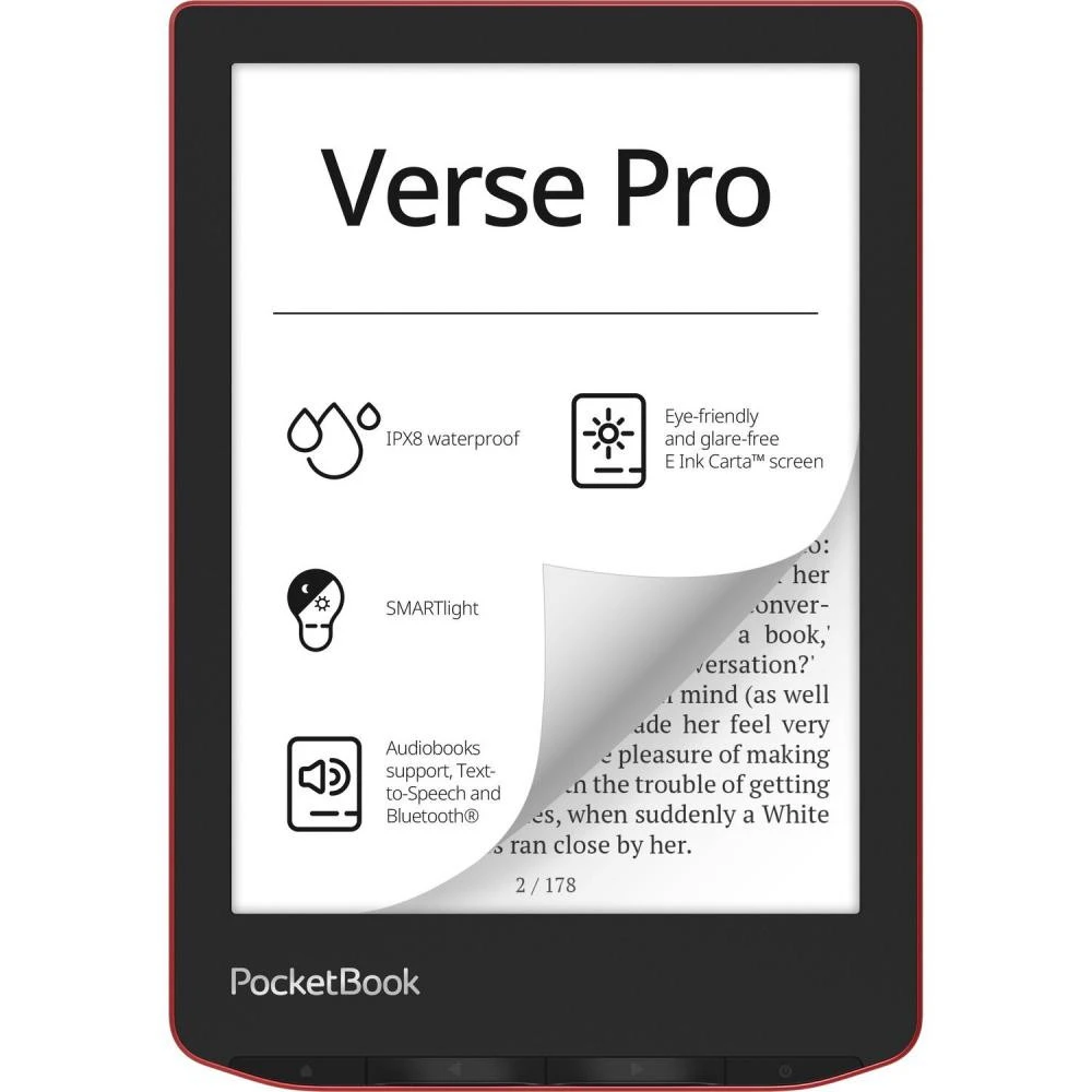 PocketBook 634 Verse Pro Passion Red (PB634-3-CIS) (UA) Подсветка экрана есть