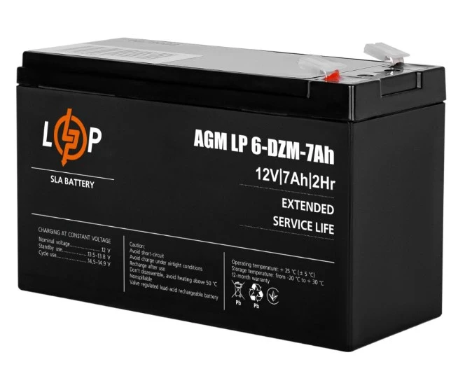 LogicPower 12V 7AH lp16152 (LP 6-DZM-7 Ah) AGM Номинальное напряжение: 12 В;