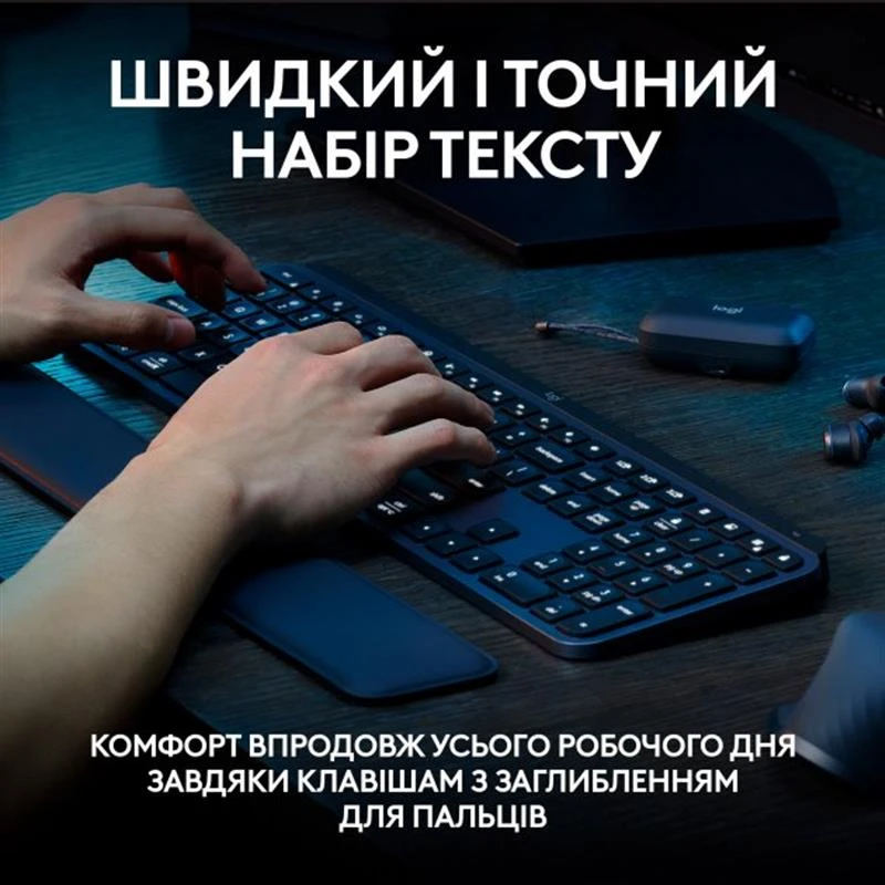 Logitech MX Keys S Plus Palm Rest Graphite (920-011589) (UA) Тип клавіш: мембранні; Джерело