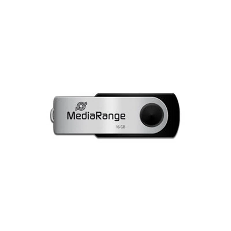 USB2.0 16GB MediaRange Black/Silver (MR910) (UA) Інтерфейс: USB 2.0; Об'єм пам'яті: 16