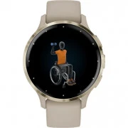 Garmin Venu 3S Soft Gold Stainless Steel Bezel with French Gray Case and Sport Band (010-02785-02/52)