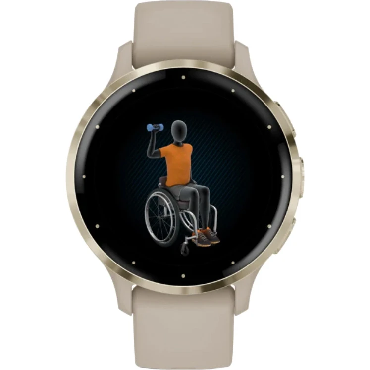 Garmin Venu 3 Soft Gold Stainless Steel Bezel with French Gray Case and Sport Band (010-02785-02/52) Лінійка Venu 3