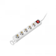 2E 5XSchuko з вимикачем,1.5м, white (2E-U05ESM1.5) (UA)