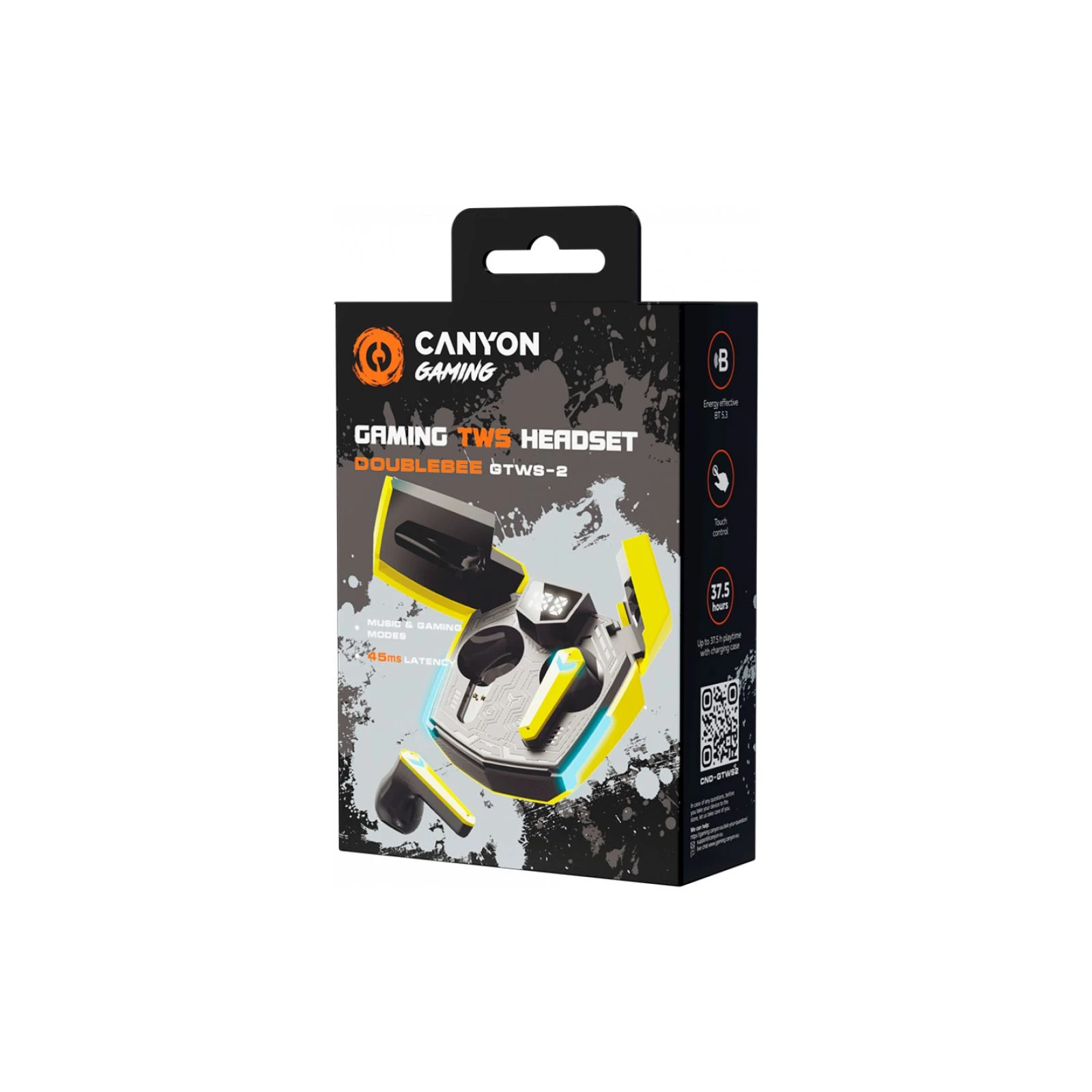 Canyon GTWS-2 Gaming Yellow (CND-GTWS2Y) (UA) Тип: TWS (True Wireless Stereo); Призначення: