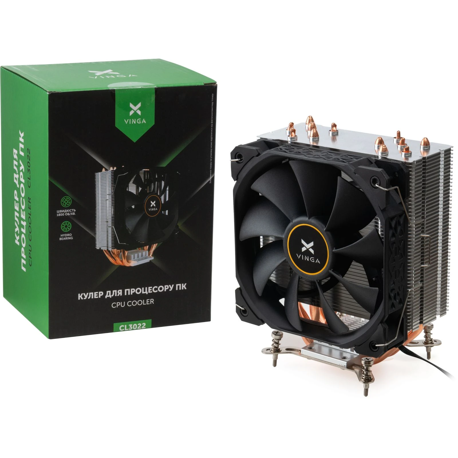 Кулер для процессора Vinga CL3022 (UA) Для процессоров INTEL, AMD