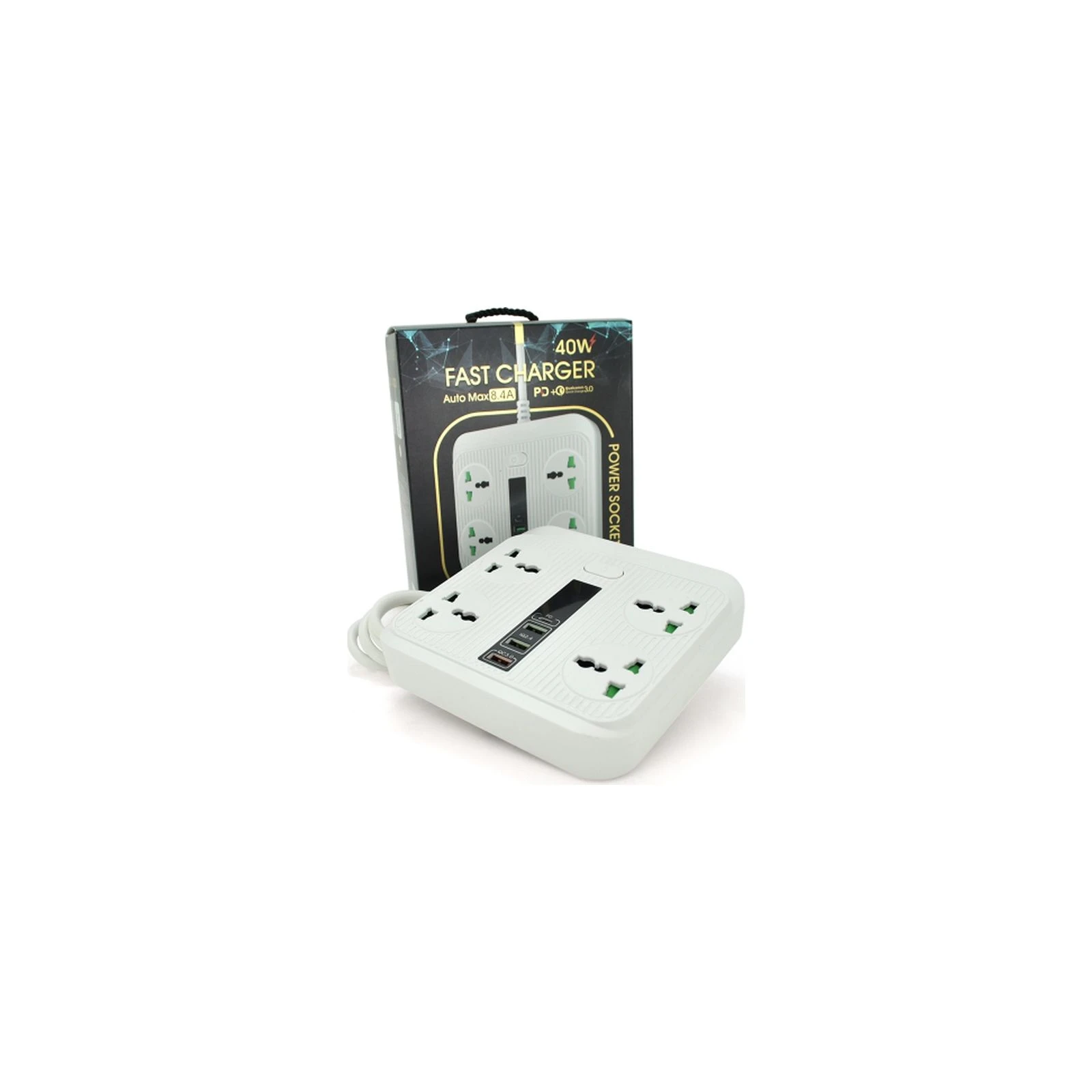 Voltronic TВ-Т18, 4роз, 2*USB+PD White (OS-Т18-White) (UA) Номінальна напруга: 240 В; Сумарна