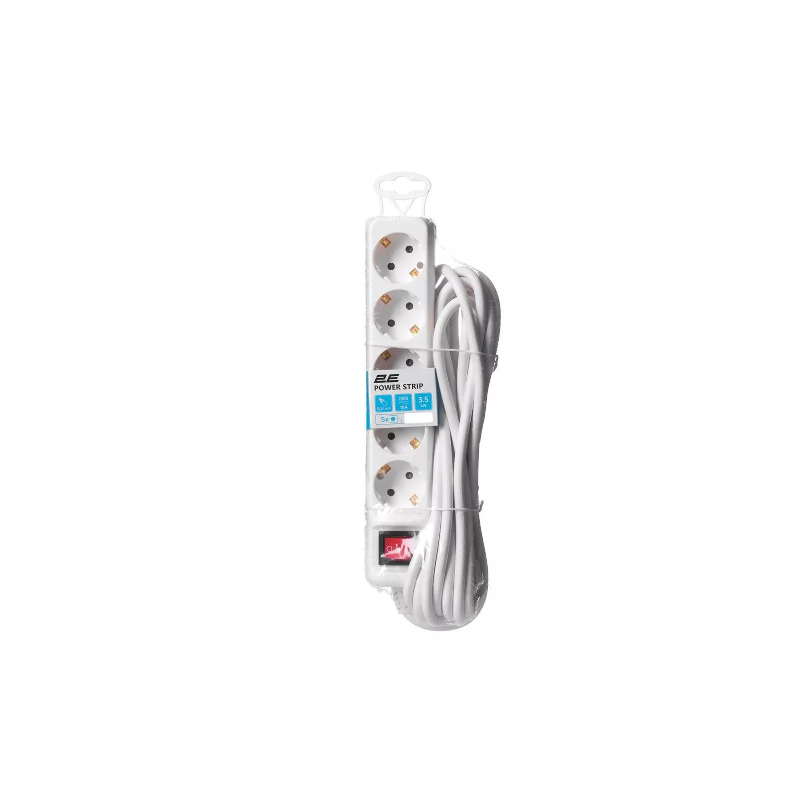 2E 5XSchuko з вимикачем,5м, white (2E-U05ES15M5) (UA) Тип подовжувач