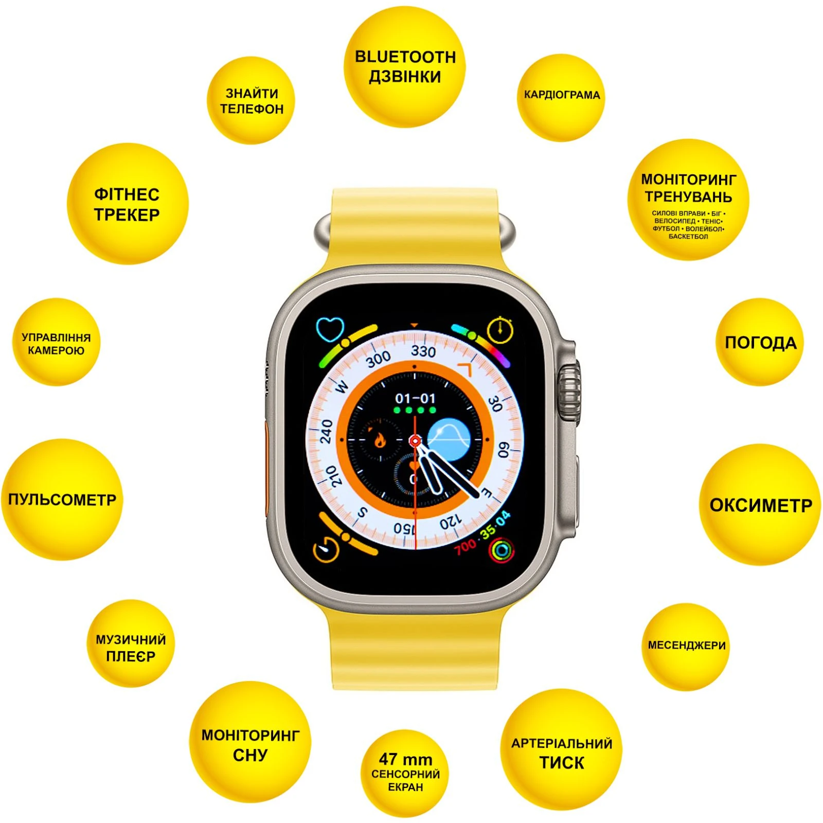AURA X4 ProMax 53mm Yellow (SWAX453Y) (UA) Операційна система Nucleus OS