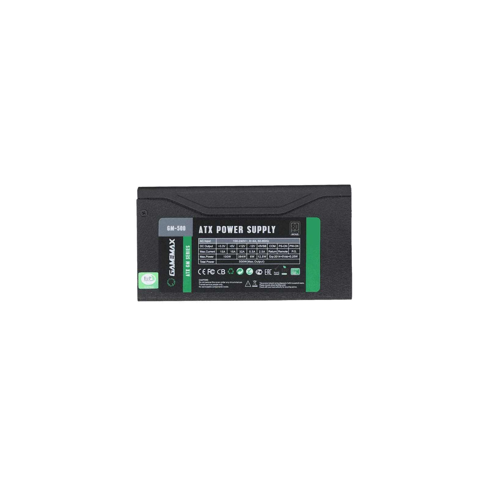 Gamemax GM-500 80+ APFC Black (UA) Підключення материнської плати 20+4 pin