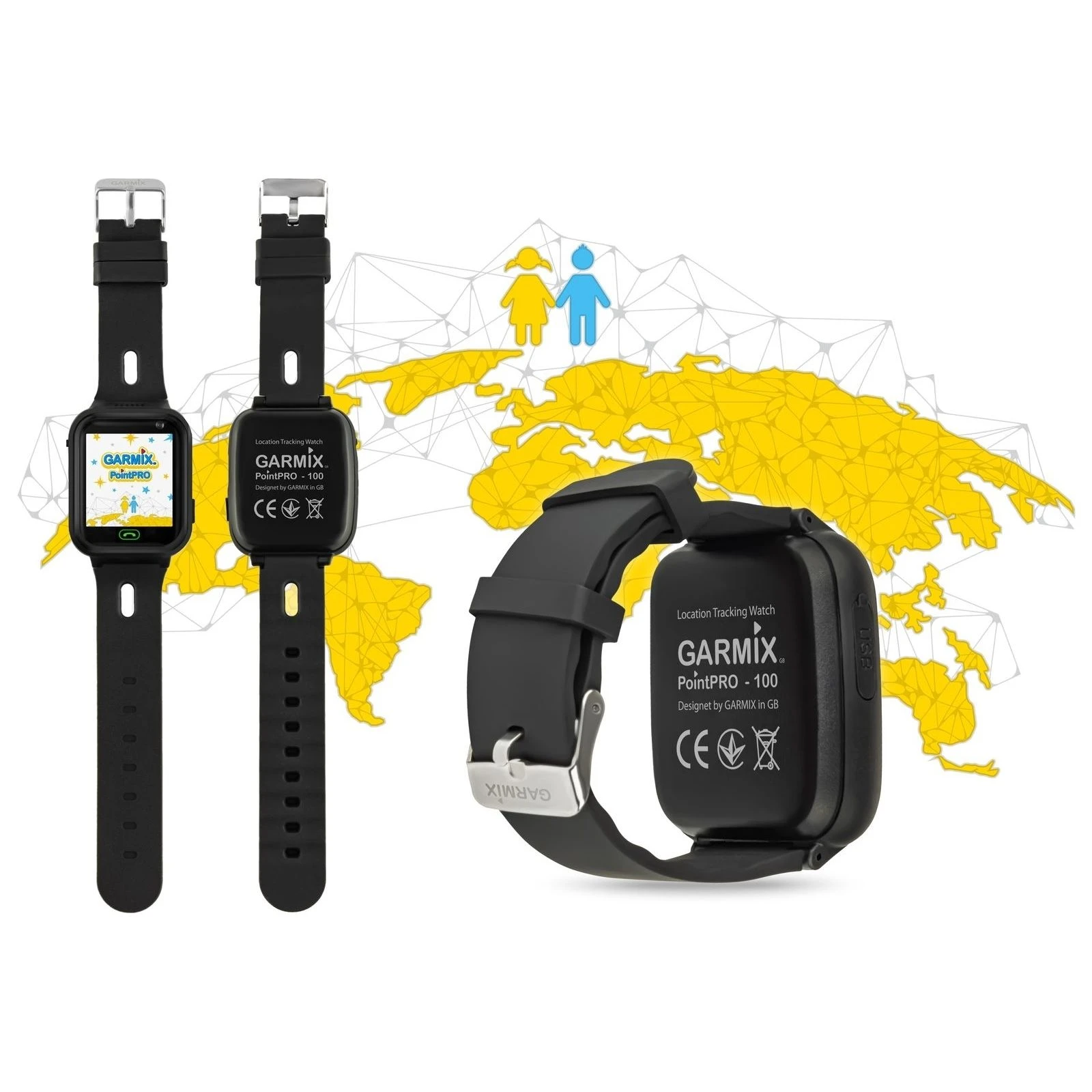 GARMIX PointPRO-100 WIFI BLACK (GMXPP100-B) Тип: детские; Форма часов: