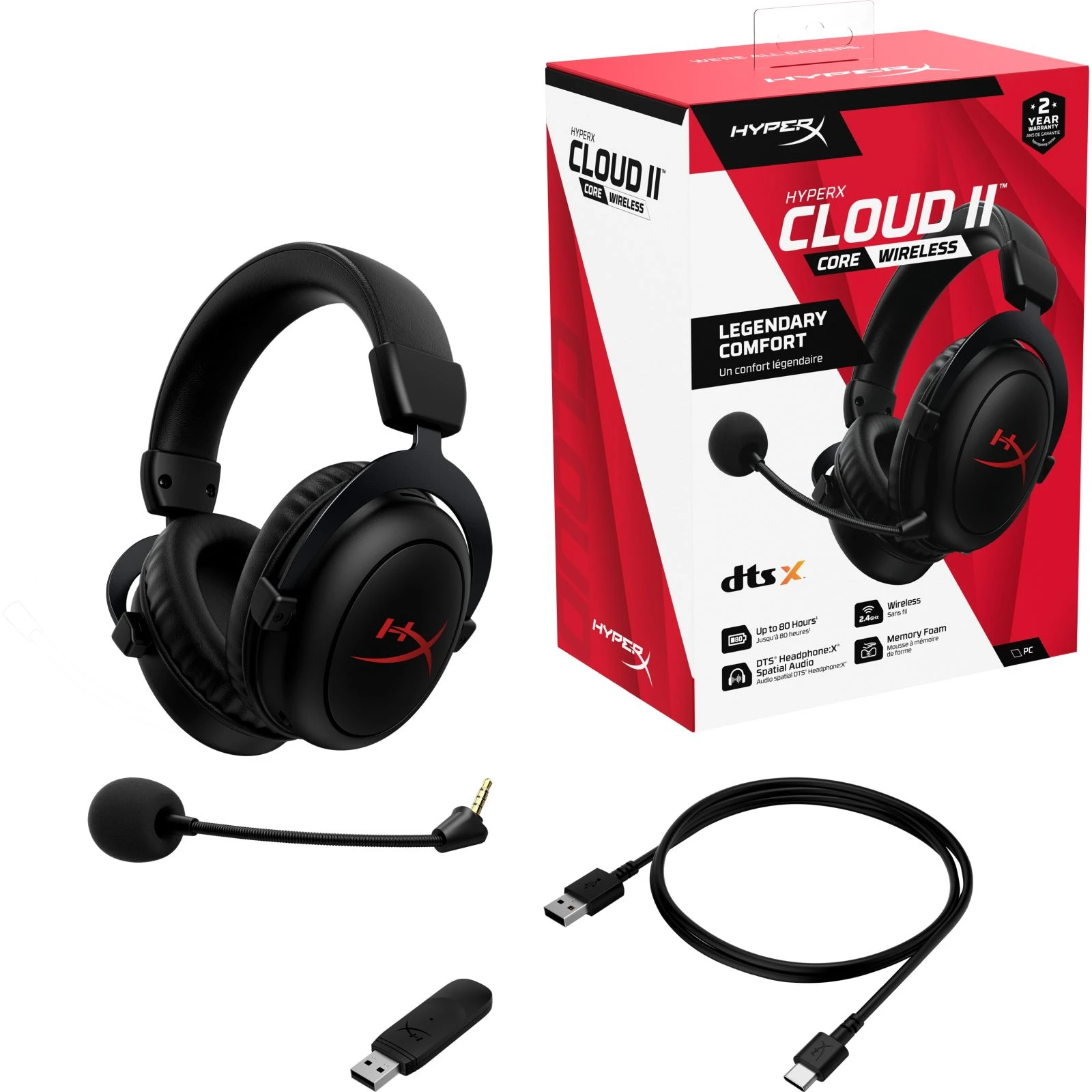 HyperX Cloud II Core Wireless Black (6Y2G8AA) (UA) Підключення бездротове