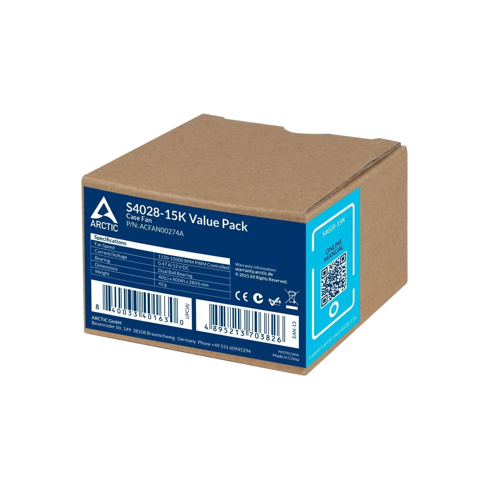 Кулер для корпусу Arctic 40MM/5PCS (ACFAN00274A) (UA) Кількість вентиляторів: 5;