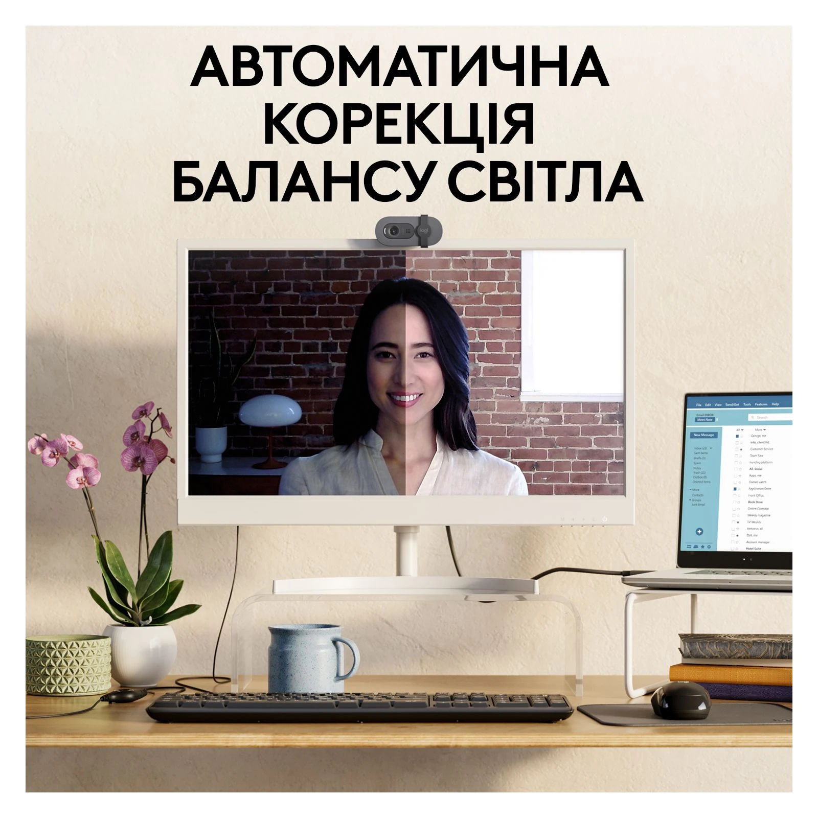 Logitech Brio 100 Full HD Graphite (960-001585) (UA) Баланс білого автоматичний
