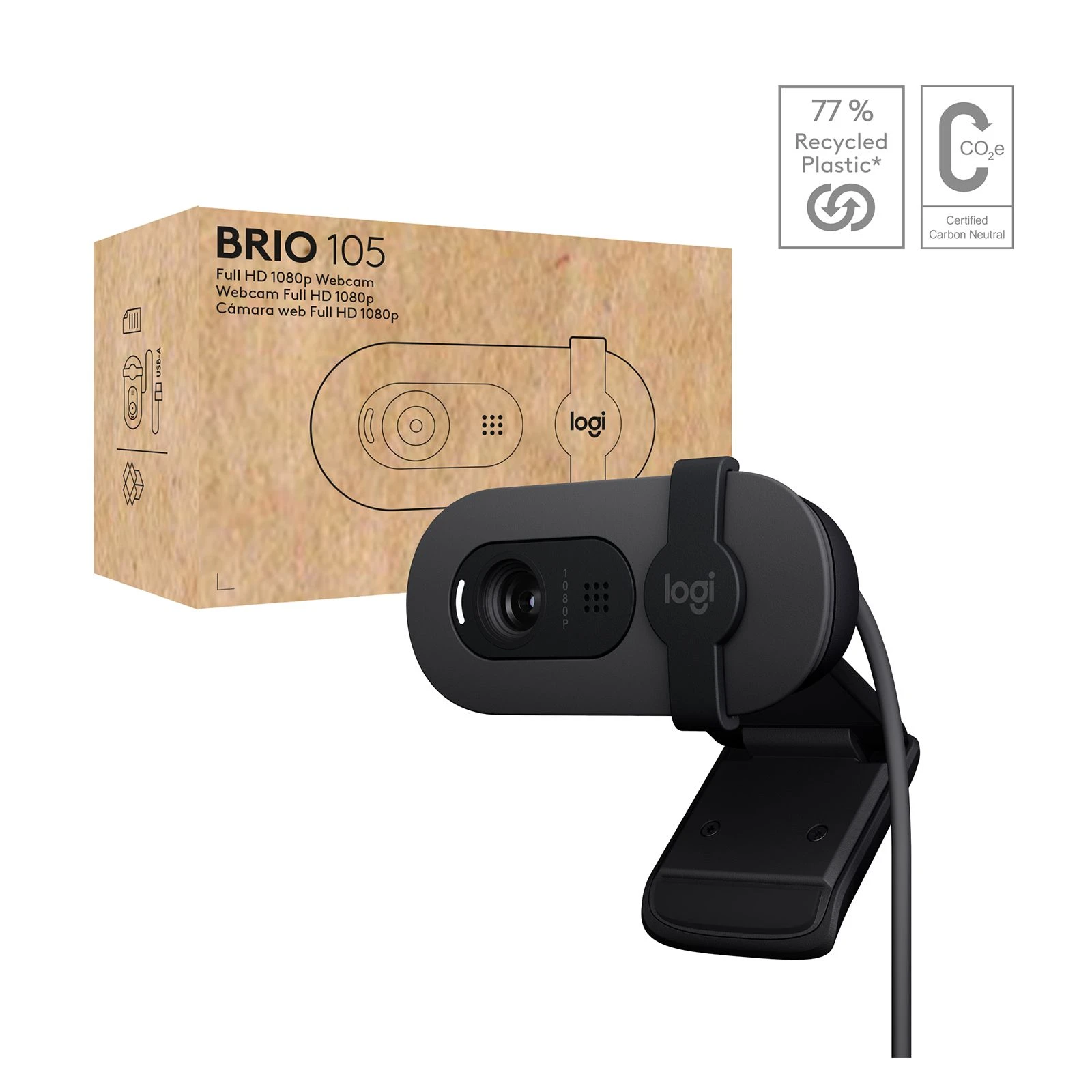 Logitech Brio 105 Full HD 1080p Graphite (960-001592) Крепление универсальное