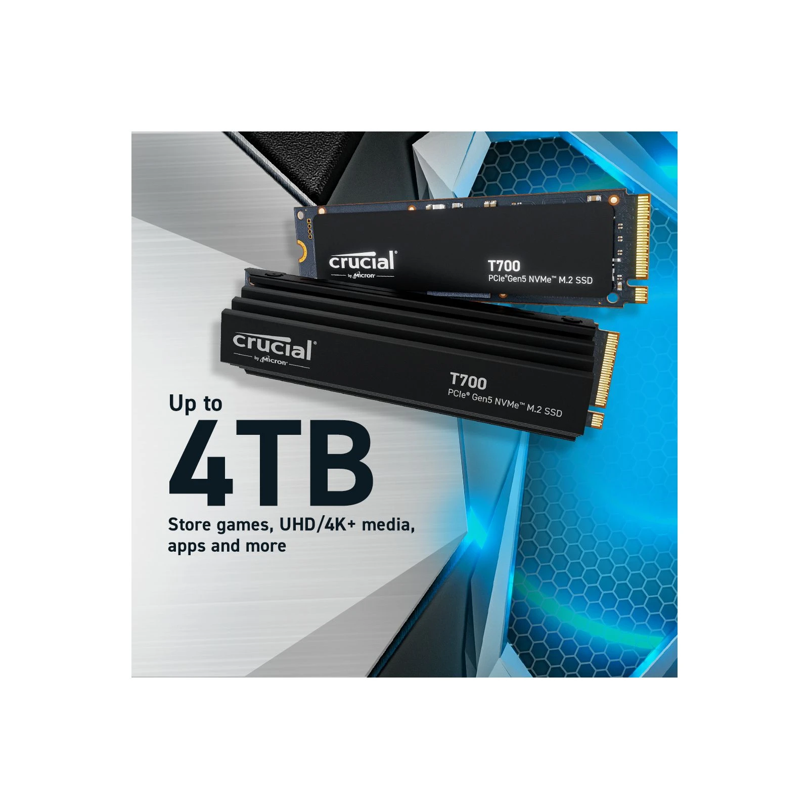 M.2 2280 4TB T700 Micron (CT4000T700SSD3) (UA) Тип накопителя: внутренний;