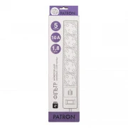 Patron 1.8m + 2 USB 2.0, 2.1A, 5 роз. White (EXT-PN-SP-52-USB-W) (UA)