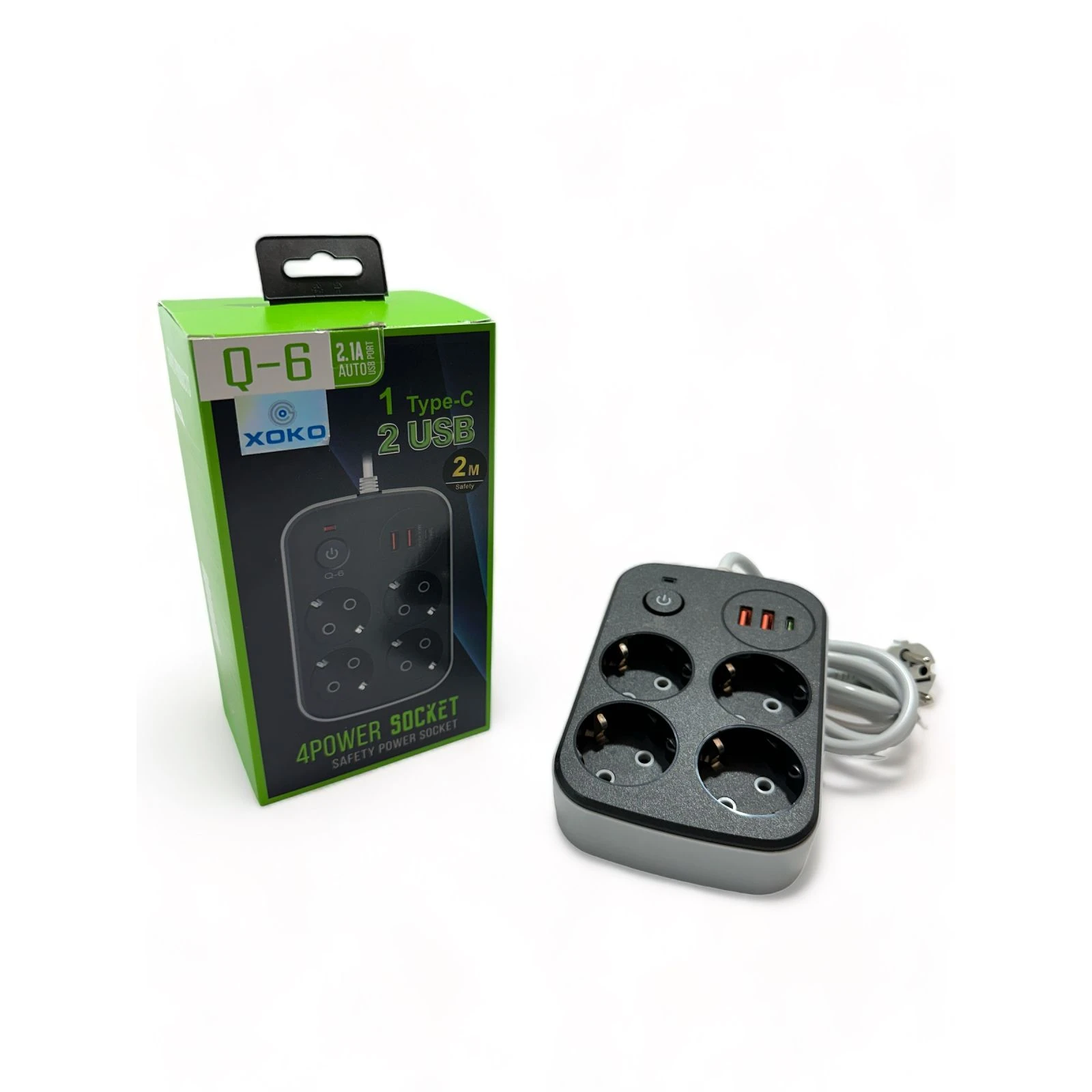 XoKo XK-SP-4-2-1-BK (UA) З захистом від перенапруги так